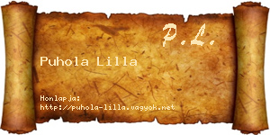 Puhola Lilla névjegykártya
